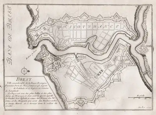 Brest - Brest Finistere Bretagne Plan gravure