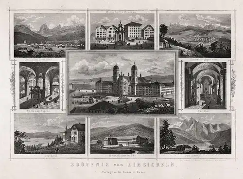 Mutter Gottes Brunnen / Einsiedeln gegen Nord / Einsiedeln gegen West / Kirche und Kapelle / Der Chor / Der Et