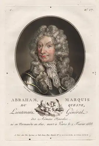 Abraham Marquis du Quesne - Abraham Duquesne (1610-1688) baron d'Indret French naval officer Huguenot Dieppe P