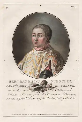 Bertrand du Guesclin, Connétable de France - Bertrand du Guesclin Breton knight noble Portrait