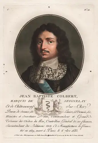 Jean Baptiste Colbert, Marquis de Seignelay - Jean-Baptiste Colbert (1619-1683) French statesman minister Loui