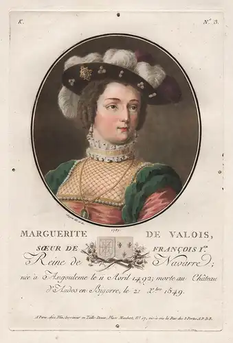 Marguerite de Valois, Soeur de Francois I.er - Marguerite de Navarre (1492-1549) Angouleme Reine Queen Königin