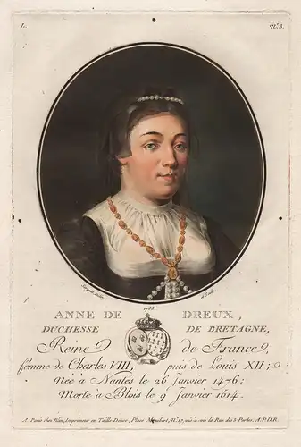 Anne de Dreux, Duchesse de Bretagne - Anne de Bretagne (1477-1514) duchesse comtesse Montfort Etampes reine Qu