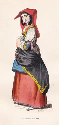 Jeune Fille de Salerne - Salerno Campania Italian woman Italia Italy Italien costume Trachten costumes