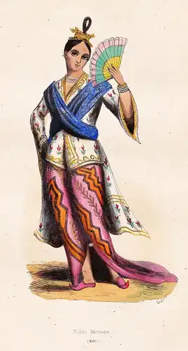 Noble Birmane - Myanmar Burma noblewoman Asien Asia costumes Trachten