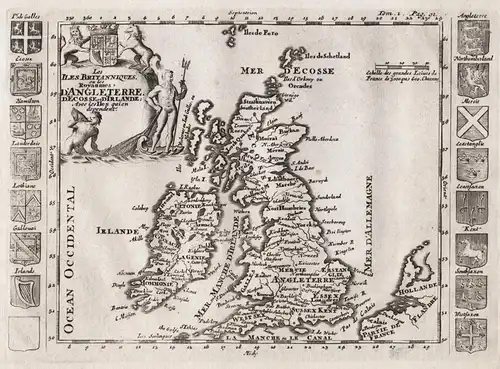 Les Iles Britanniques ou les Royaumes d'Angleterre, d'Ecosse et d'Irlande avec les Iles qui en dependant - Bri