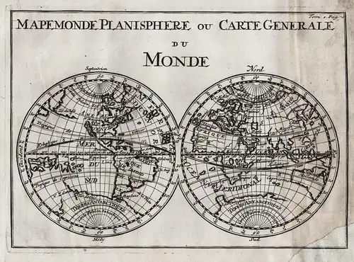 Mapemonde Planisphere ou Carte Generale du Monde - World Map Weltkarte Mappemonde California as an island