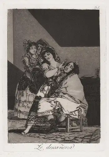 Le descanona - plate 35 from Los Caprichos etching Radierung grabado