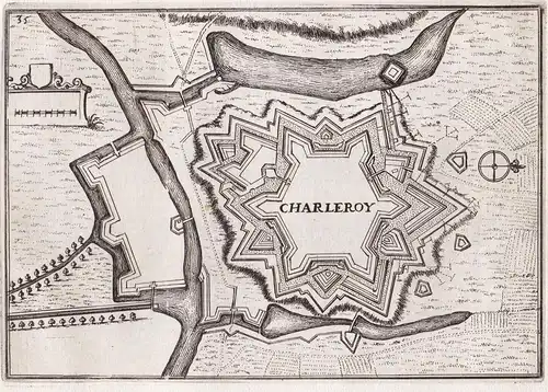 Charleroy - Charleroi Hainaut Wallonie Belgique Belgium Belgien Plan fortification Fortifikation