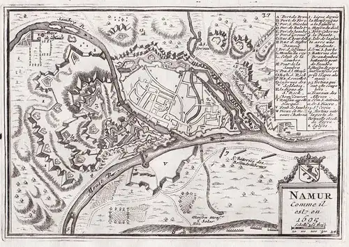 Namur Comme il est en 1695 - Namur Wallonie Belgique Belgium Belgien Plan fortification Fortifikation