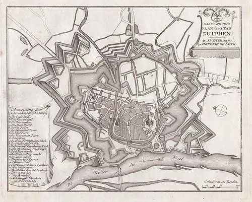 Naauwkeurig Plan der Stad Zutphen - Zutphen Plan Nederland Niederlande Netherlands Holland