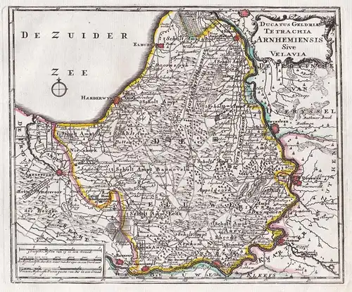 Ducatus Geldriae Tetrachia Arnhemiensis sive Velavia - Arnhem Amersfoort Harderwijk Deventer Zutphen Doesburg
