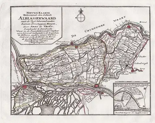 Nieuwe kaarte vertoonende den geheelen Alblasserwaardt met de Vyf Heeren Landen samen groot 33110 mergenen, do