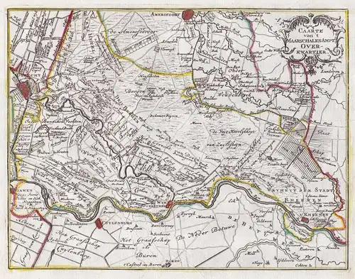 Caarte van't Maarschalksampt Overkwartier - Utrecht Wijk bij Duurstede Amersfoort Culemborg Rhenen  Holland Ne