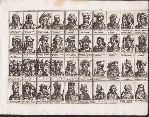 (A series of various Flemish personalities) - Vlaanderen Flandre Flanders Flandern kings Könige rois Herzöge C