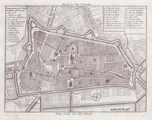 Plan de la Ville d'Utrecht - Utrecht city plan Holland Nederland Niederlande Netherlands