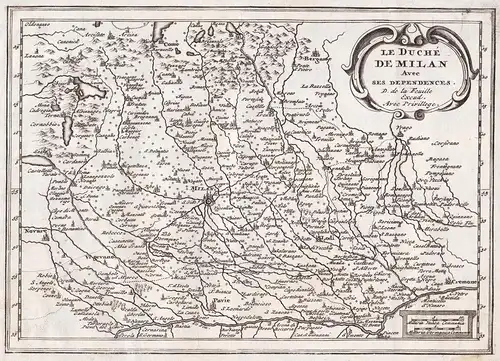 Le Duché de Milan avec ses dependences - Milano Milan Lodi Bergamo Pavi Lombardia Italia Italy Italien incisio