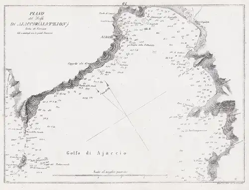 Piano del Golfo di Ajaccio. - Ajaccio Gulf Corse Corsica Korsika island ile Insel Plan