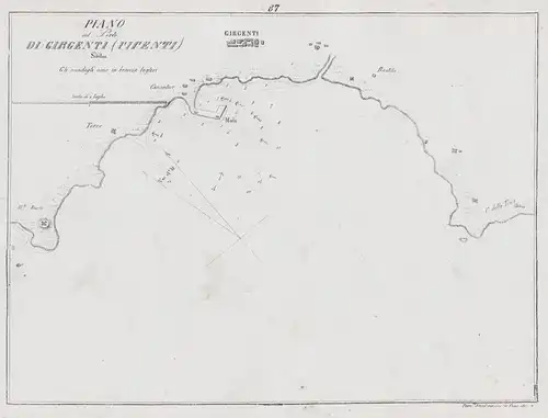 Piano del Porto di Girgenti - Agrigento Sicilia Sicily Sizilien Italia Italy Italien Plan