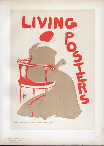 Affiche americaine pour les Living Posters (Plate 87) - exhibition Ausstellung poster Plakat Art Nouveau Jugen