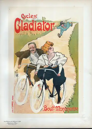 Affiche pour les Cycles Gladiator (Plate 86) - Fahrrad Radsport bicycle poster Plakat Art Nouveau Jugendstil