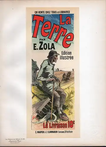 Affiche pour le roman de M. Emile Zola La Terre (Plate 69) - poster Plakat Art Nouveau Jugendstil