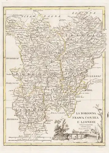 La Borgogna Franca Contea e Lionese - Bourgogne Franche-Comte Lyon Verdun Besancon Bijon Auxerre France