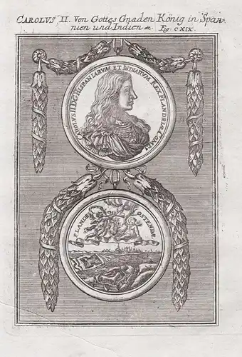 Carolus II. DG. Hispaniarum et Indiarum Rex Flandriae Comes - Carlos II de Espana (1661-1700) Charles Spain Sp