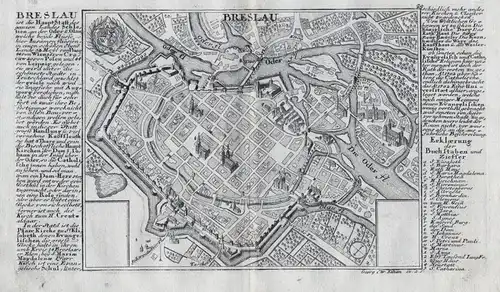 Breslau - Breslau Wroclaw Polska Polen Poland Plan Stadtplan