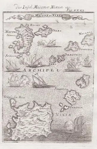 I. de Micone de Nixia - Mykonos Naxus Dragonisi Stapolta Denusa island Greece Griechenland