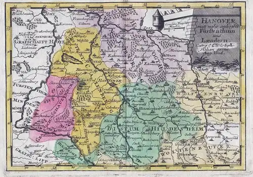 Hanover mitt nahe anliegenden Fürstenthum und Laendern - Hannover Braunschweig Hameln Hildesheim Goslar Celle