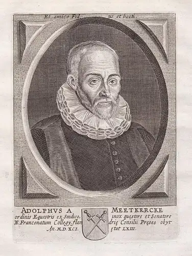 Adolphus A Meetkercke - Adolf van Meetkercke (1528-1591) Brugge Leiden humanist Portrait