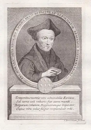 Fel. Mem: Ven.dus Dnus. Nicolaus Eschius Annis 40.... - Nicolaus van Esch (1507-1578) writer theologian Leuven