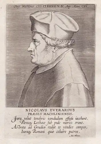 Nicolaus Everardus (1462 - 1532) / Nicolaus Everaerts Dutch jurist Leuven Grijpskerke Humanist Portrait