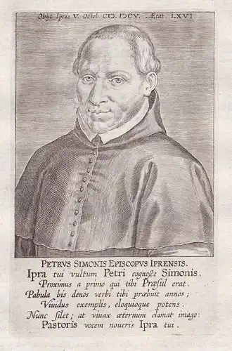 Petrus Simonis Episcopus Iprensis (1538 - 1605) / Petrus Simons bishop of Ypres Tournai Tielt Portrait
