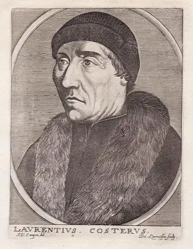 Laurentius Costerus - Laurens Janszoon Coster (1370-1440) Haarlem inventor of printing printer book printer Bu
