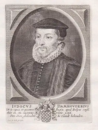 Judocus Damhouderius - Joos de Damhouder (1507 - 1581) Jurist Brugge Leuven Portrait