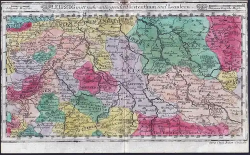 Leipzig mitt nahe anliegenden Fürstenthum und Laendern - Leipzig Sachsen Merseburg Meissen Torgau Naumburg Hal