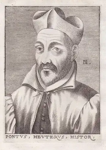 Pontus, Heuterus, Histor. - Pontus de Huyter (1535-1602) Dutch humanist historian Delft Portrait