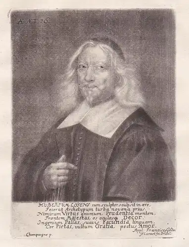 Hubertum Loyens cum sculptor sculpsit in oere... - Hubertus Loyens (1599-1684) Brabant jurist author Maastrich