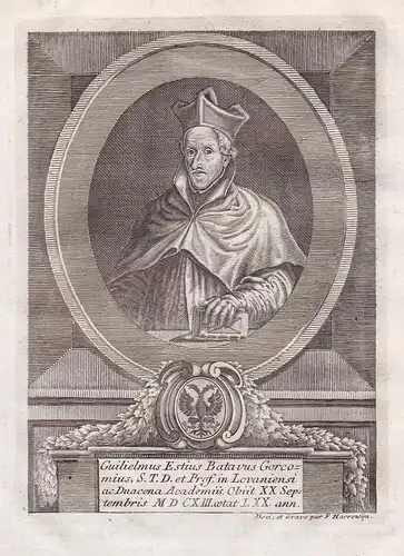 Guilielmus Estius Batavus... - Willem Hessels van Elst (1542-1613) Dutch Gorcum Utrecht Leuven Douai Portrait