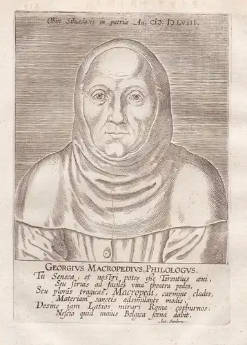 Georgius Macropedius Philologus - Georgius Macropedius (1487-1558) Humanist poet Portrait