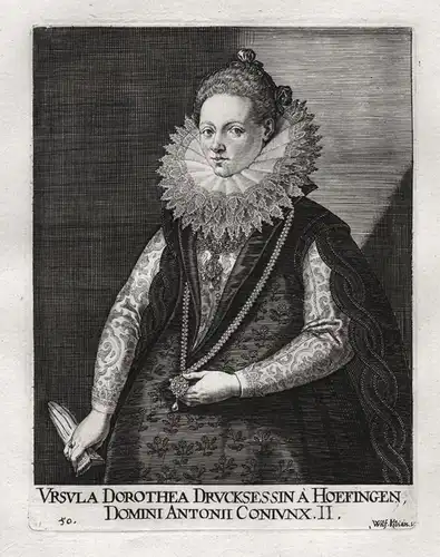 Ursula Dorothea Drucksessin a Hoefingen - Ursula Dorothea Fugger (1555-1619) Truchsess v. Höfingen Portrait /
