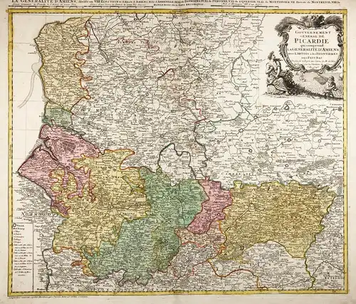 Carte du Gouvernement General de Picardie qui comprend le Generalite d'Amiens avec l'Artois & les Frontieres d