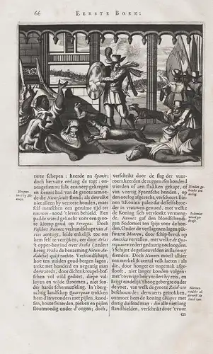 (An attack of dogs and Europeans on native Americans) - Central America Amerika Amerique Veragua Spanish conqu