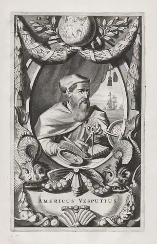 Americus Vesputius - Amerigo Vespucci (1451-1512) explorer merchant America Amerika Amerique Portrait