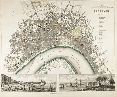 Bordeaux - Bordeaux city map plan Karte