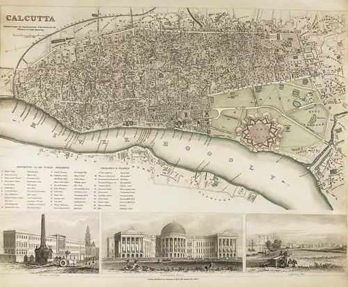 Calcutta - Calcutta India Kalkutta Indien city plan map Karte