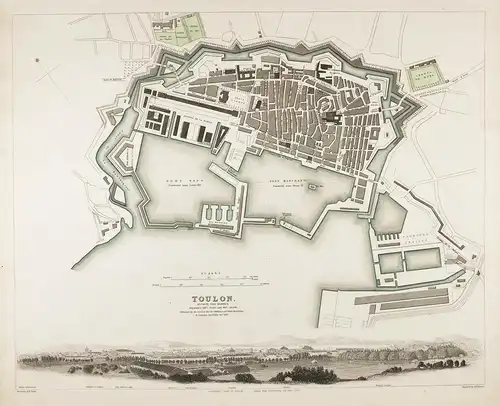 Toulon - Toulon gravure city map Plan Karte