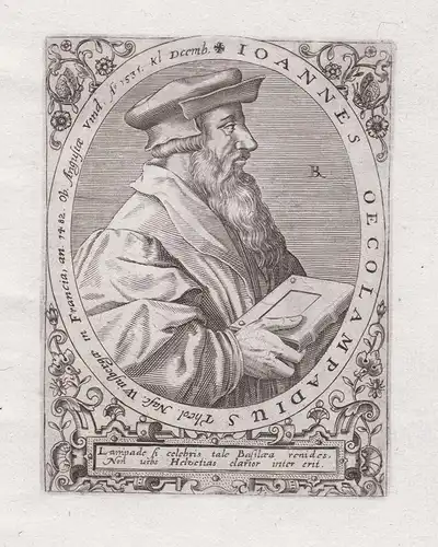 Ioannes Oecolampadius - Johannes Oekolampad (1482-1531) Basel Reformator Humanist Theologe Renaissance Portrai